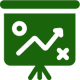 A green icon of a board with an arrow pointing up.